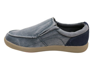 Slatters Genesis Mens Comfortable Canvas Slip On Casual Shoes