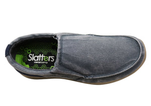 Slatters Genesis Mens Comfortable Canvas Slip On Casual Shoes