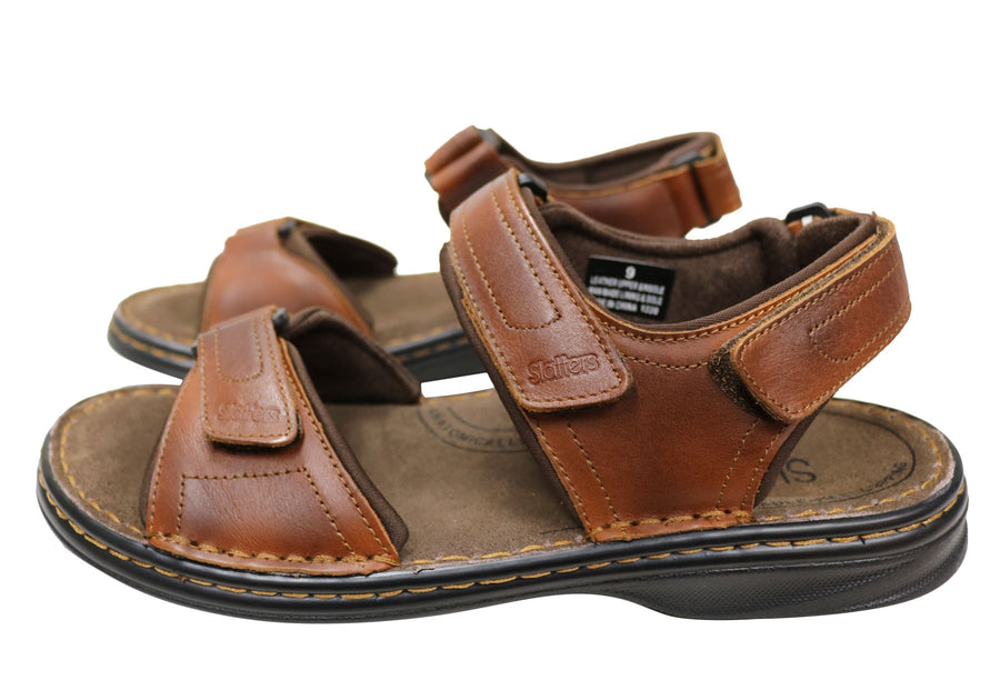 Slatters Tahiti Mens Comfortable Adjustable Leather Sandals