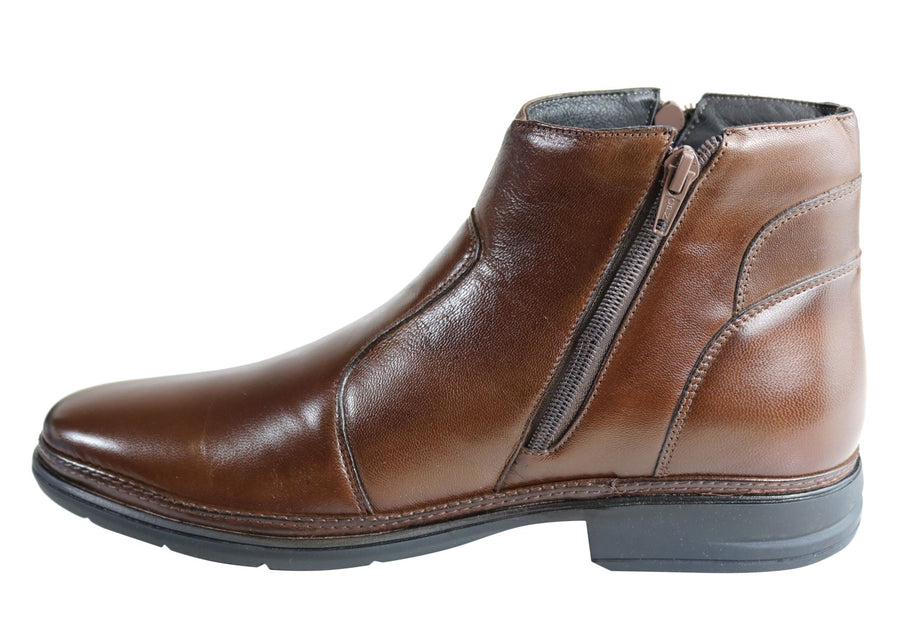Savelli Aston Mens Comfortable Leather Dress Boots Made In Brazil