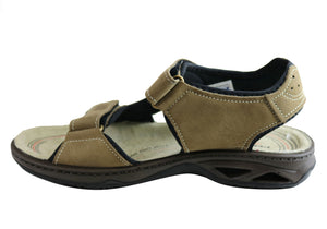 Pegada Thompson Mens Leather Comfort Cushioned Sandals Made In Brazil