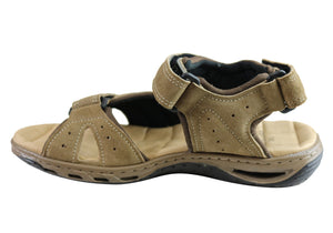 Pegada Jarrod Mens Leather Comfort Cushioned Sandals Made In Brazil