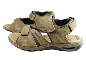 Pegada Jarrod Mens Leather Comfort Cushioned Sandals Made In Brazil