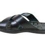 Pegada Belmain Mens Leather Cushioned Slide Sandals Made In Brazil