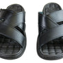 Pegada Belmain Mens Leather Cushioned Slide Sandals Made In Brazil