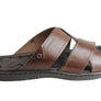 Pegada Belmain Mens Leather Cushioned Slide Sandals Made In Brazil