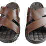 Pegada Belmain Mens Leather Cushioned Slide Sandals Made In Brazil