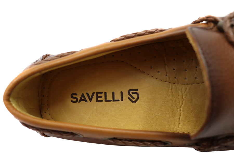 Savelli Bobby Mens Comfortable Leather Loafer Shoes Made In Brazil
