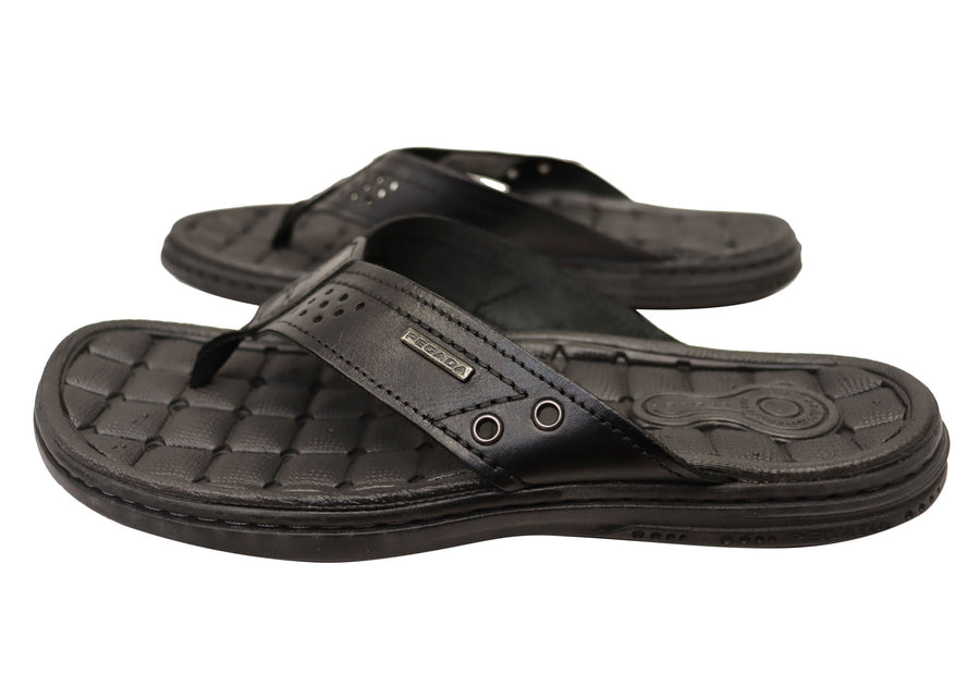 Pegada Arizona Mens Leather Comfortable Thongs Sandals Made In Brazil