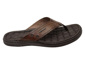 Pegada Arizona Mens Leather Comfortable Thongs Sandals Made In Brazil