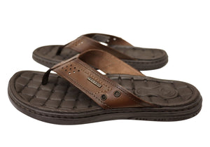 Pegada Arizona Mens Leather Comfortable Thongs Sandals Made In Brazil