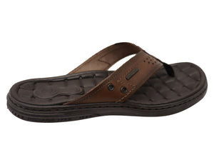 Pegada Arizona Mens Leather Comfortable Thongs Sandals Made In Brazil