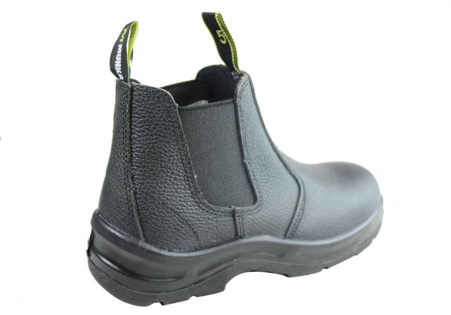 Munka Unisex Bull Slip On Comfortable Leather Steel Cap Boots
