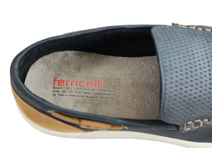 Ferricelli Archer Mens Comfort Cushioned Leather Casual Loafer Shoes