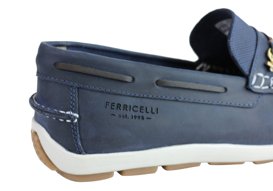 Ferricelli Jarrod Mens Leather Cushioned Loafer Shoes Made In Brazil