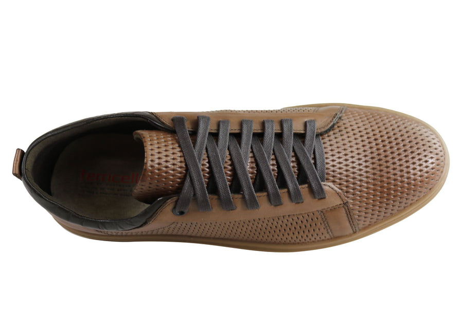 Ferricelli Finch Mens Leather Lace Up Casual Shoes Made In Brazil