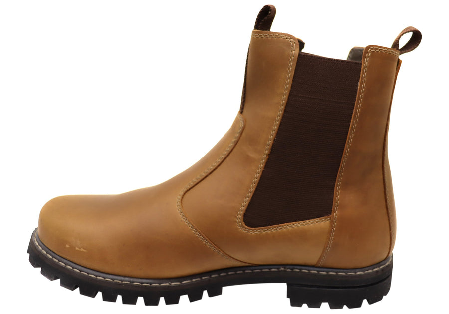 Bradok Butte Mens Comfortable Leather Chelsea Boots Made In Brazil