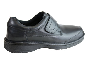 Slatters Axease Mens Wide Fit Adjustable Strap Comfort Walking Shoes