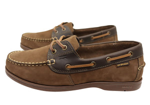 Bradok Mens Comfortable Leather Boat Shoes Made In Brazil