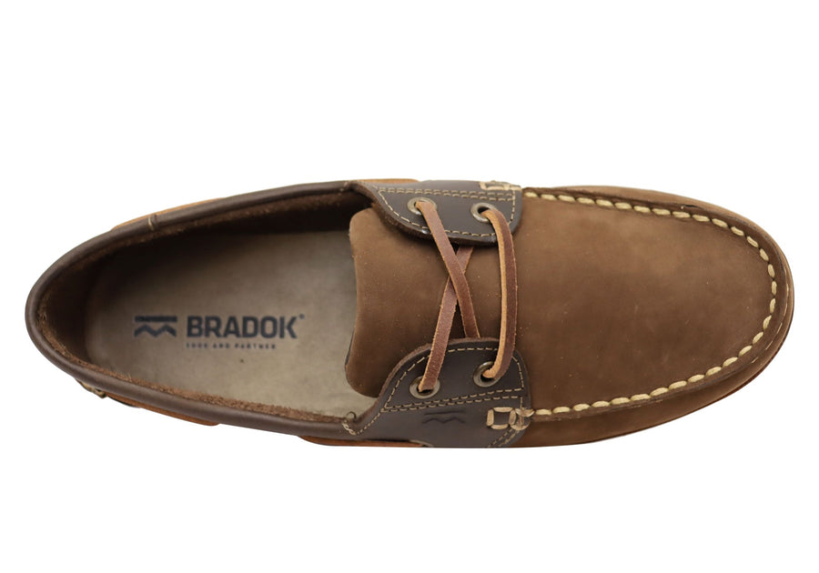 Bradok Mens Comfortable Leather Boat Shoes Made In Brazil