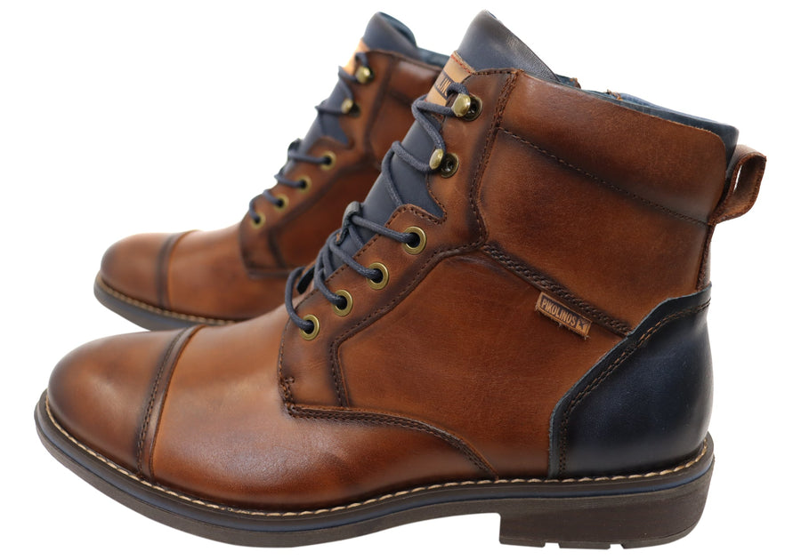 Pikolinos Mens York M2M-8170 Comfortable Leather Lace Up Boots