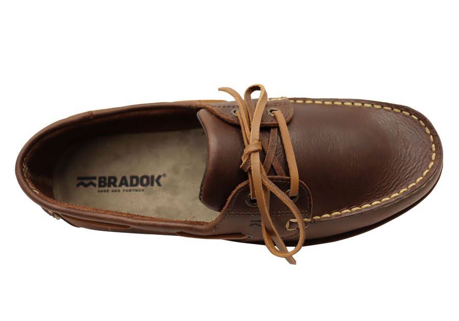 Bradok Mens Comfortable Leather Boat Shoes Made In Brazil