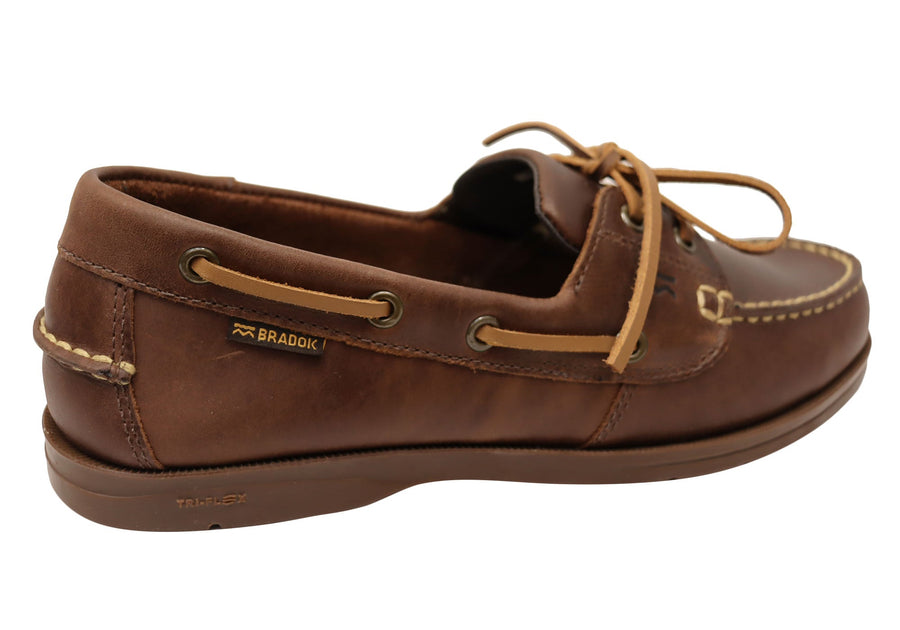 Bradok Mens Comfortable Leather Boat Shoes Made In Brazil