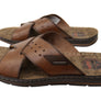 Pegada Dale Mens Comfortable Leather Slides Sandals Made In Brazil