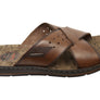 Pegada Dale Mens Comfortable Leather Slides Sandals Made In Brazil