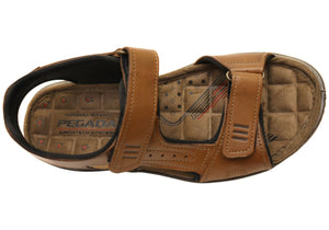 Pegada Dusty Mens Leather Adjustable Sandals Made In Brazil