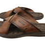 Pegada Perry Mens Comfortable Leather Slides Sandals Made In Brazil