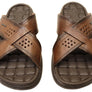 Pegada Perry Mens Comfortable Leather Slides Sandals Made In Brazil