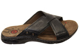 Pegada Hobbs Mens Comfortable Leather Slides Sandals Made In Brazil