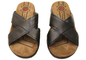 Pegada Hobbs Mens Comfortable Leather Slides Sandals Made In Brazil