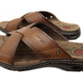 Pegada Hobbs Mens Comfortable Leather Slides Sandals Made In Brazil