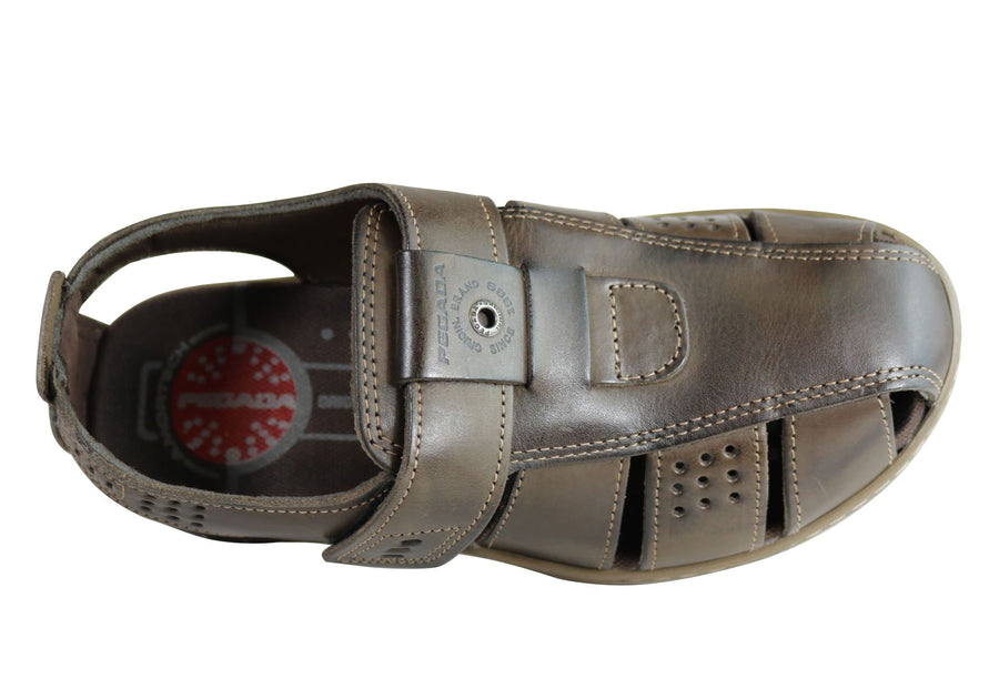 Pegada Kent Mens Leather Comfortable Cushioned Sandals Made In Brazil