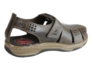 Pegada Kent Mens Leather Comfortable Cushioned Sandals Made In Brazil