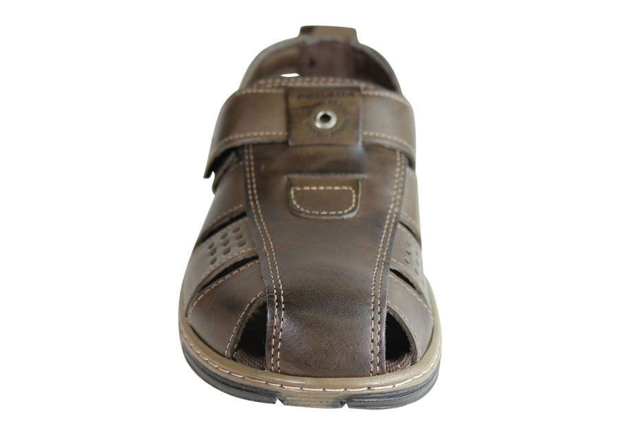 Pegada Kent Mens Leather Comfortable Cushioned Sandals Made In Brazil