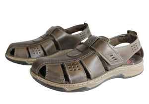 Pegada Kent Mens Leather Comfortable Cushioned Sandals Made In Brazil