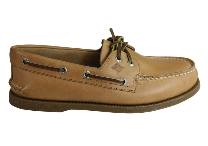 Sperry Mens A/0 2 Eye Leather Lace Up Comfortable Wide Fit Boat Shoes