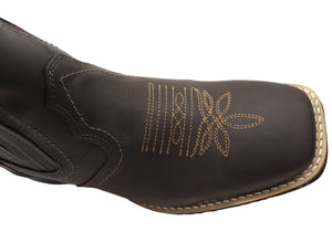 D Milton Ace Mens Leather Comfortable Western Cowboy Chelsea Boots