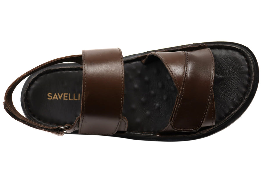 Savelli Sebastian Mens Leather Adjustable Sandals Made In Brazil