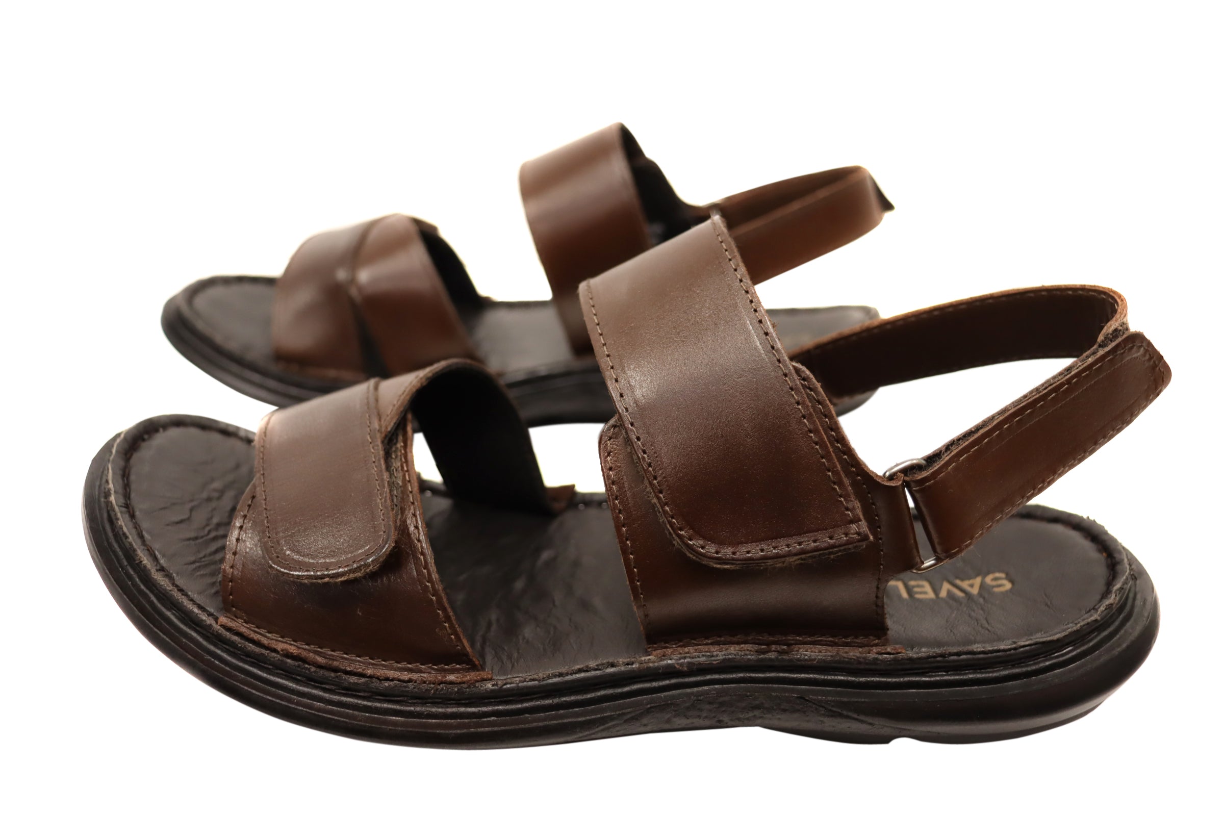 Savelli Sebastian Mens Leather Adjustable Sandals Made In Brazil