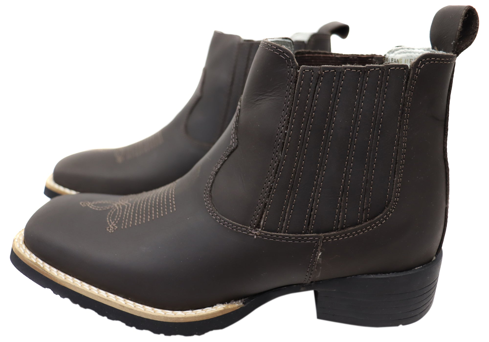 D Milton Orleans Mens Comfortable Leather Western Cowboy Chelsea Boots