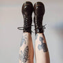 Dr Martens Jadon Black Polished Womens Fashion Lace Up Boots