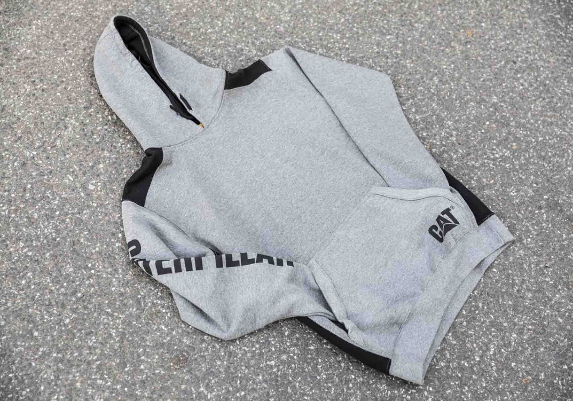 Caterpillar Mens Comfortable Versatile Logo Panel Hooded Sweat Shirt